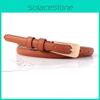 Color Simple Solid Gold Buckle Women Slim Waist Belt Casual And Versatile