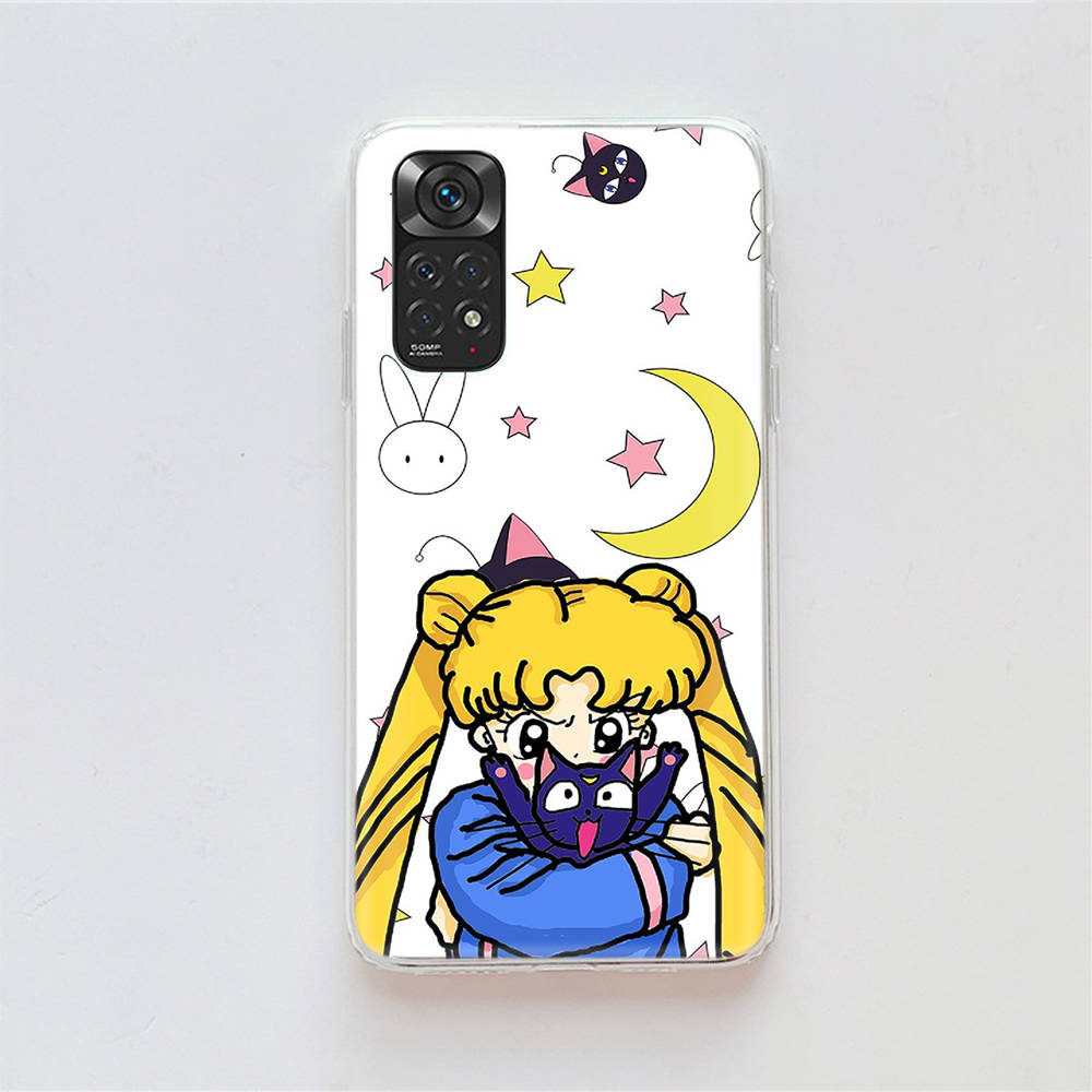 Чехол DT23 Sailor Moon для Samsung A04 A14 A23 A34 A54 M23 M33 M52 M53 Realme 10 9 C30S C35 C55 VIVO Y02S Y21 Y33S Y51 X80 Pro Прозрачная крышка