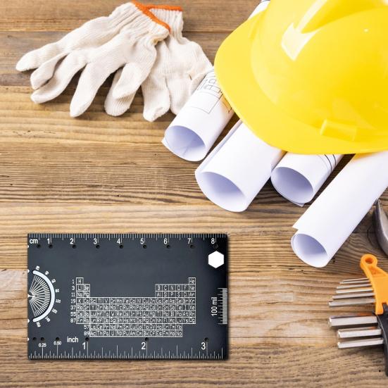 Инженерная линейка Транспортир Компас Многофункциональный карманный инструмент Метрическая дюймовая сантиметровая линейка Прецизионные технические чертежи Гаджет