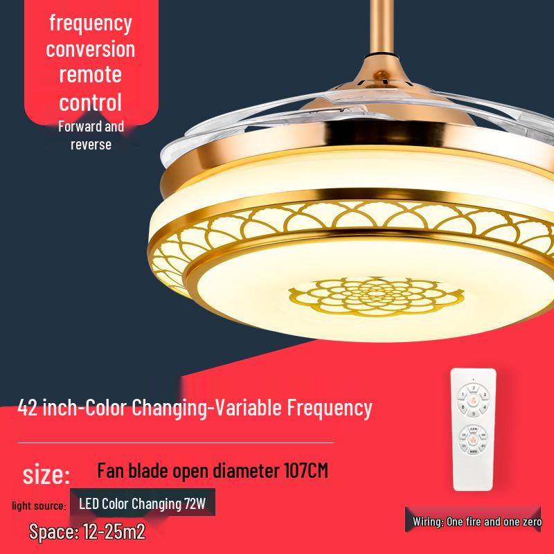 Умный потолочный вентилятор с регулируемой частотой и люстрой для гостиной, спальни и ресторана