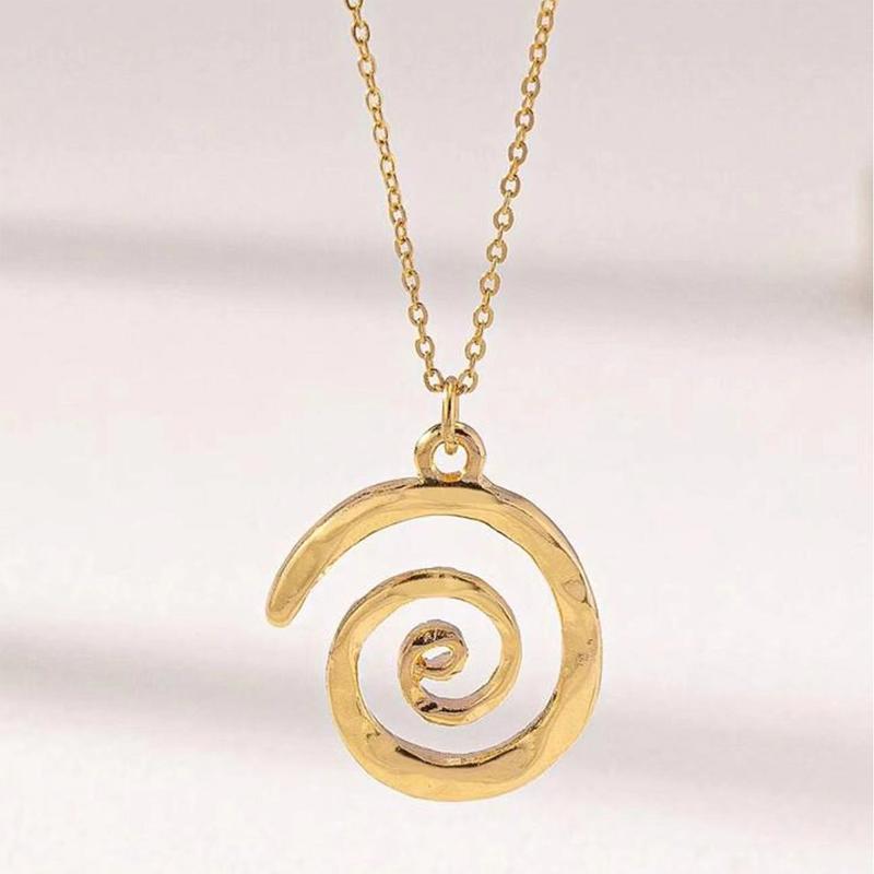 Металлическая полая спиральная подвеска-вихрь, ожерелье для женщин и мужчин, панк-цепочка на ключицу, ювелирные изделия