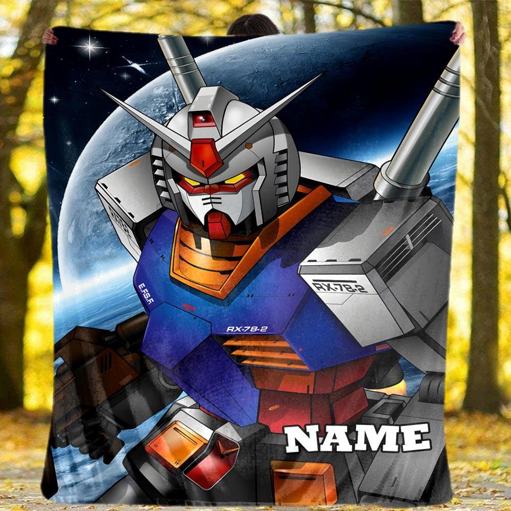 Gundam Outdoor Customize Your Name Blanket Soft Lightweight And Versatile For All Seasons Perfect For Travel Camping Picnic Sofa Office Bed Living