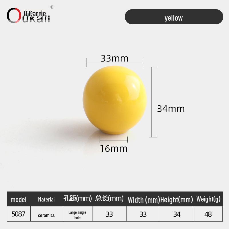 Красочная керамическая ручка для шкафов и ящиков - Круглая, одно отверстие