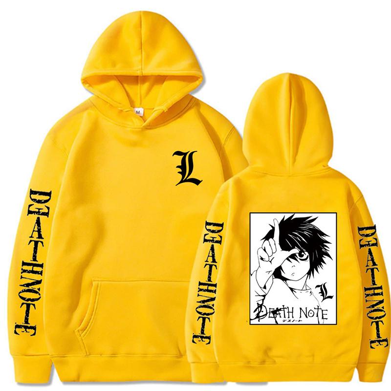 Harajuku Death Note Unisex Comic Hoodie Japanese Anime Printed Men's Hoodie Oversized Long Sleeve Streetwear Casual Sweatshirts
