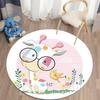 Cute Cartoon Animal Round Door Mat with Bunny Giraffe Fox Patterns Floor Mat for Kids Room Decor Adding Playful Charm