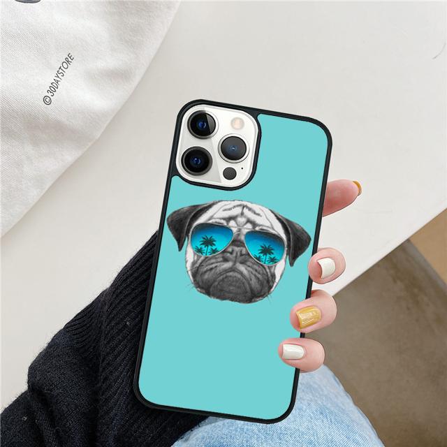 animal butterfly dog pug Phone Case Cover For iPhone 17 Air 15 16 14 13 12 Pro Max 11 Pro Max Plus Coque Shell