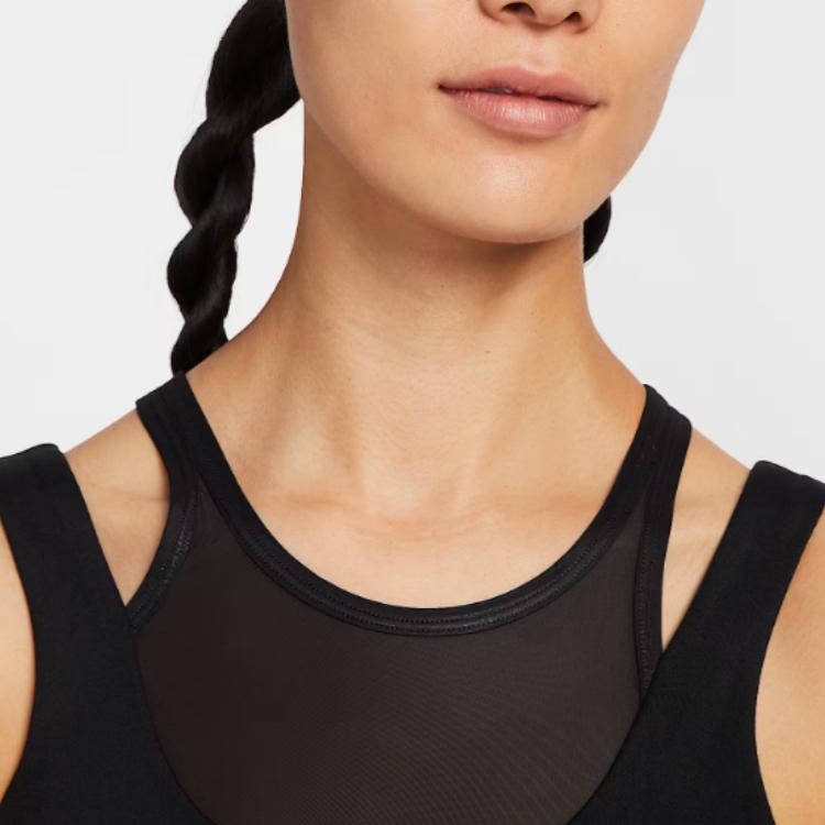 Nike Однотонный облегающий кроп-топ без рукавов Женские топы Черный HV3654-010