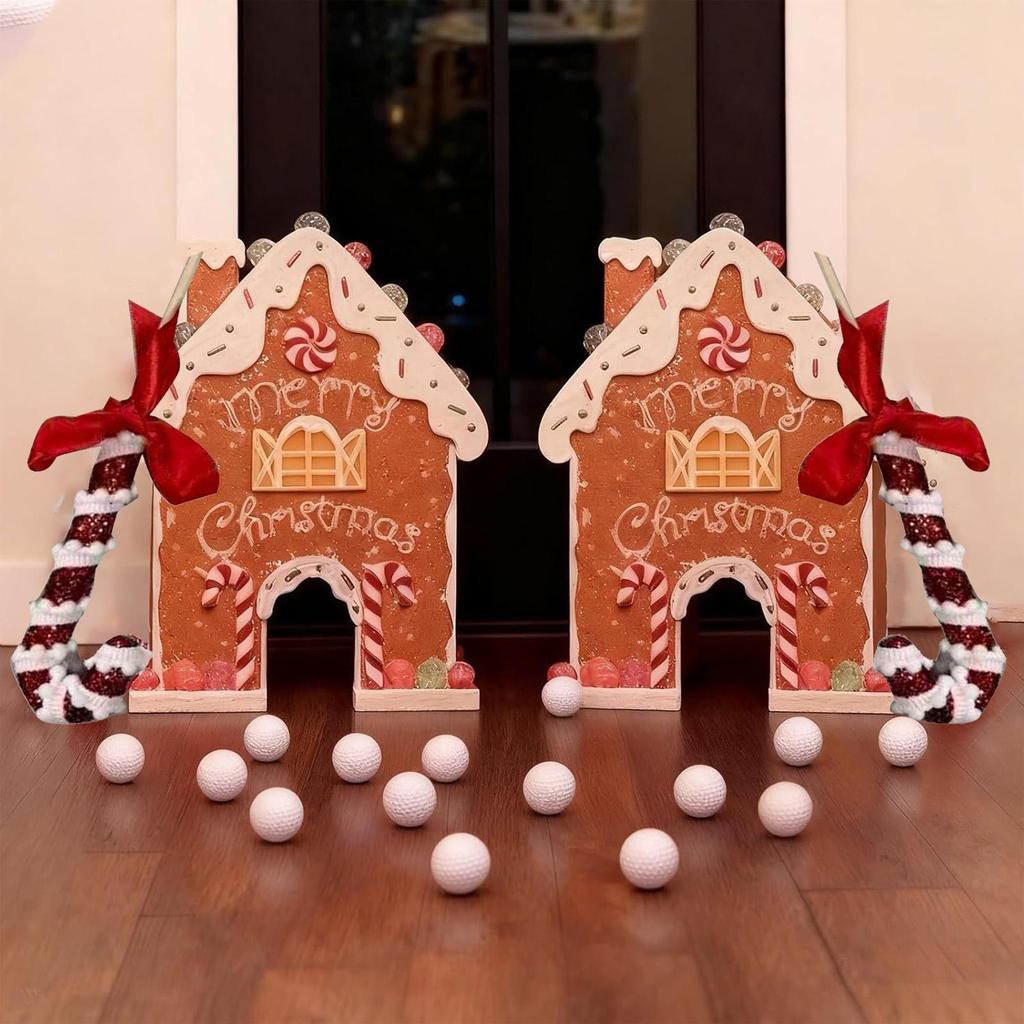 Принадлежности для игры в гольф в помещении Мини-игрушка Пряничный человечек Рождественская вечеринка Игры в гольф для праздничных посиделок Украшения для дома
