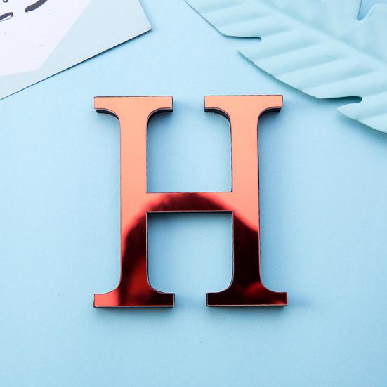 Mirror Letter Wall Sticker Acrylic English Letter Sticker Peel And Stick