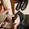 [FanGui] Height Increase by 4cm~ Versatile Round Toe Flat Sole Soft Skinny Boots Mid-top Knight Boots Women