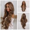 13x6 кружевные передние парики синтетические длинные волнистые коричневые парики парик для вечеринки для белых женщин синтетический термостойкий