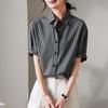 Plaid short sleeved shirt for women in 2026 summer, thin, loose, versatile and casual top