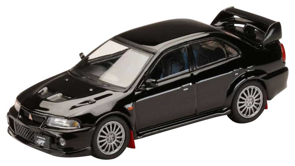 Hobby Japan HJ64 Mitsubishi Lancer GSR Evolution 6 1999 with Mud Flap Pyrenees Black Finished Product 1/64 (CP9A)