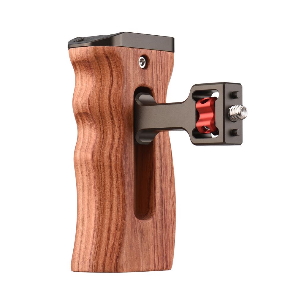 Adjustable Wooden Camera Cage Handle Left/Right Side Hand Grip 3/8 Inch Screw ARRI-Style Mount with