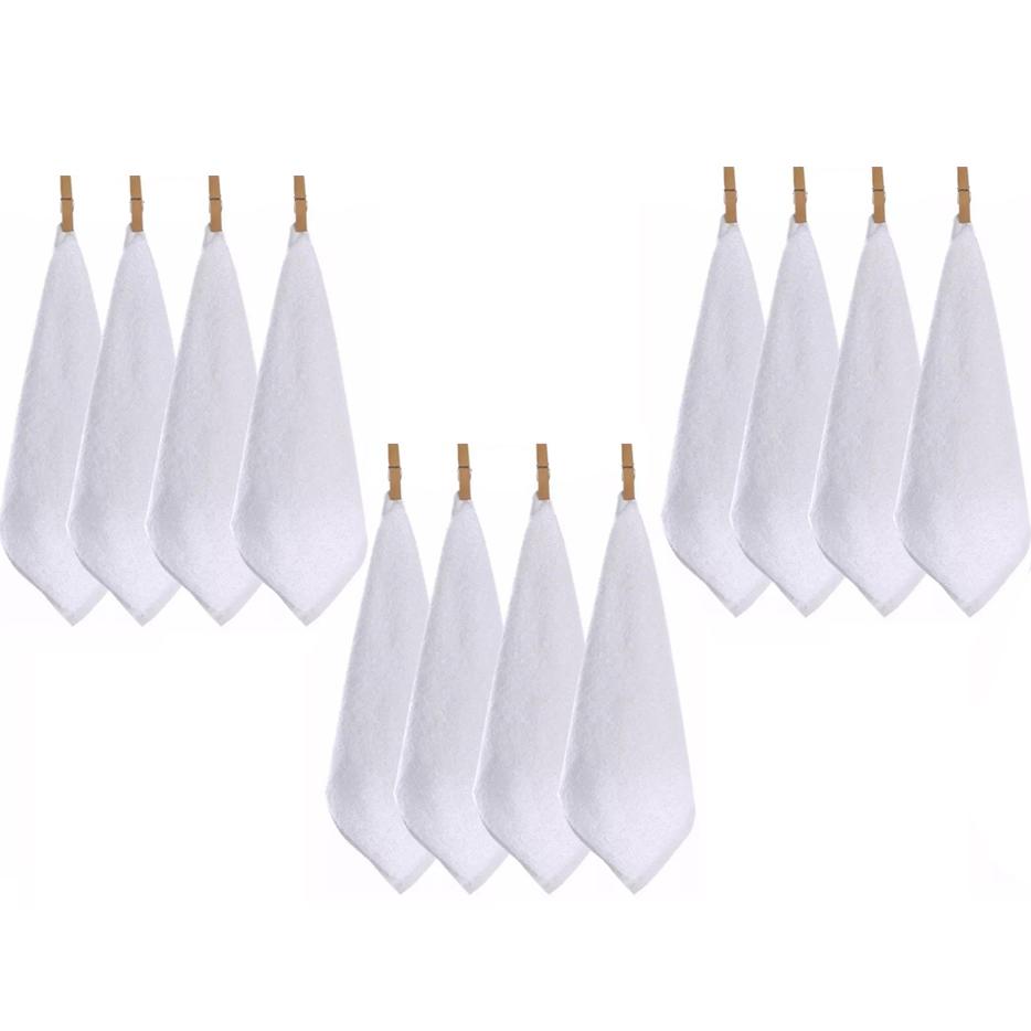 4/8 шт. Хлопковая мочалка, Роскошно мягкая, 11,81 x 11,81 дюйма Сверхвпитывающие, Машинная стирка Мочалки, Белый