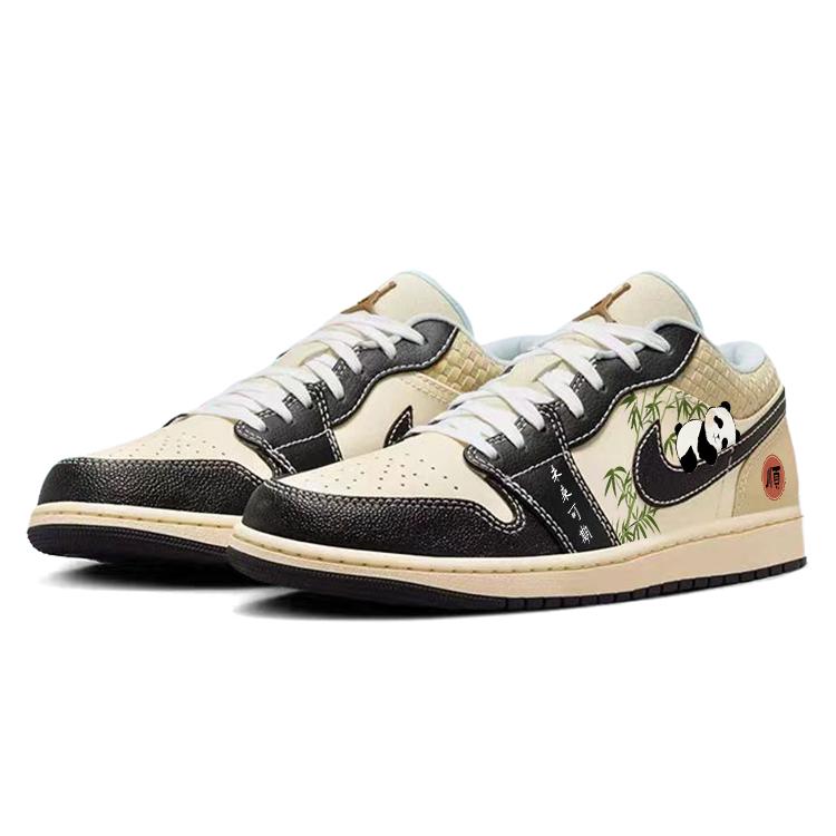 Jordan Air Jordan 1 Винтажные Баскетбольные Кроссовки Мужские Низкие Бежевый/Черный HQ3437-101(Команда56-)