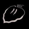 Simple Niche Claw Chain Rhinestone Wedding Necklace Bridal Necklace Earrings Jewelry Banquet Necklace Jewelry Set