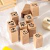36pcs Set Acrylic Box Wood Stamps Set Daily Life Themed Mini Wooden Stamps  Scrapbooking Decor
