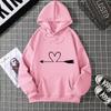 Women's Hoodie High Street Unisex Style Double Pockets Sweatshirts Outerwear Heart Print Women's Clothing Man