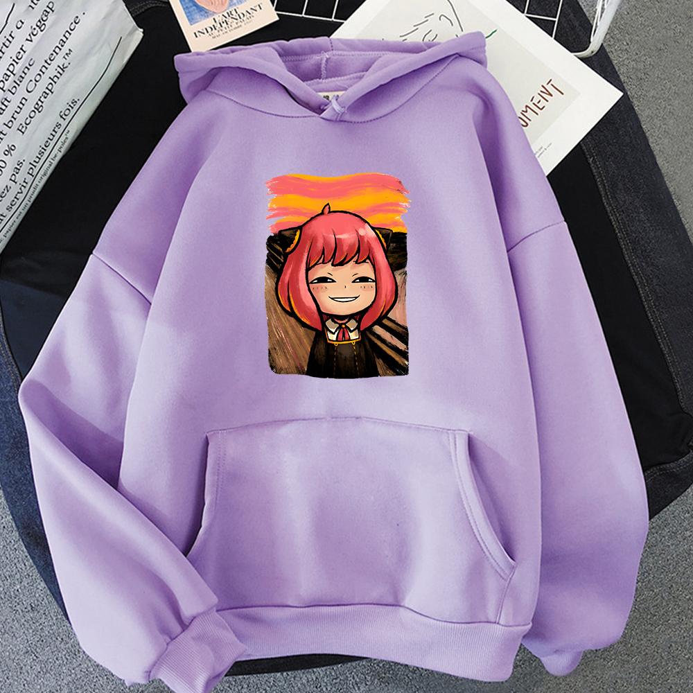 Hot Anime Spy X Family Anya Graphic Printed Hooded Gilr Hoodie Plus Size Pullover Harajuku Women Autumn Warm Fashion Sweatshirt