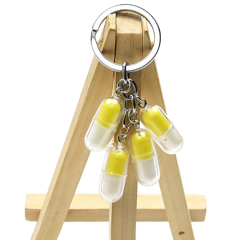 Милый смайлик капсула брелок смешной таблетка наркотик кулон акриловый брелок женская сумка подарочный брелок мини модель капсула