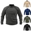 Mens Fleece Jacket Sweatshirt  Military Pullover Jackets Thick Warm Long Sleeve Zipper Winter Tops