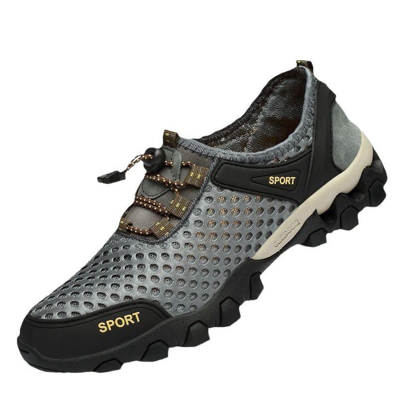 2024 Korean Style Men's Breathable Mesh Hiking & Running Shoes - Fashionable Summer Wading Sneakers