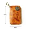Handmade Geanuine Leather Key Case Wallet for Car and Card Case Keychain Wallet with Key Ring