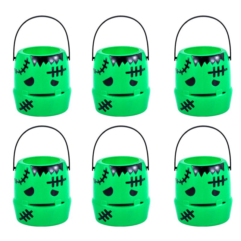1/6Pcs Pumpkin Bucket Container Kids Trick or Treat Gift Favors Box Cookie Snack Holder Halloween Party Props Home Decoration