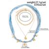 IngeSight.Z 3 шт./комплект Богемный кулон-ракушка и морская звезда Ожерелья на цепочке со звеньями из рисового бисера для женщин Модные ювелирные аксессуары