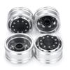 TRZX Metal Front Wheel Rim Wheel Hub for 1/14 RC Tamiya Trailer Truck Car (4pcs)