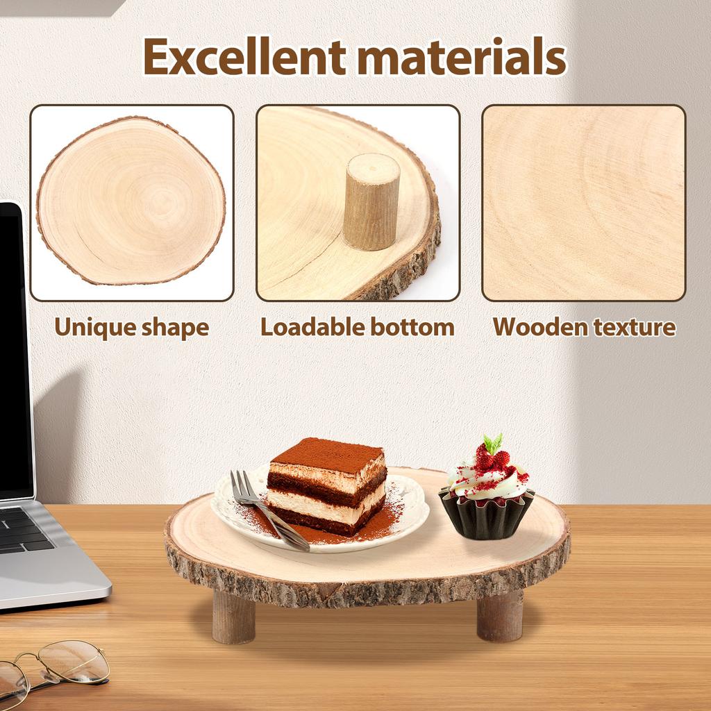 Деревянная подставка-дисплей 11-13 дюймов Декоративная подставка для свадебного торта Поднос для сервировки десертов для вечеринки Пьедестал для растений в горшках