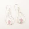 Овальный Розовый Халцедон Драгоценный Камень Стерлинговое Серебро Авторские Подвесные Серьги на День Рождения EE-139-15