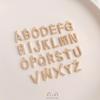 14K Gold Plated Zircon Alphabet Pendant for DIY Jewelry Accessories