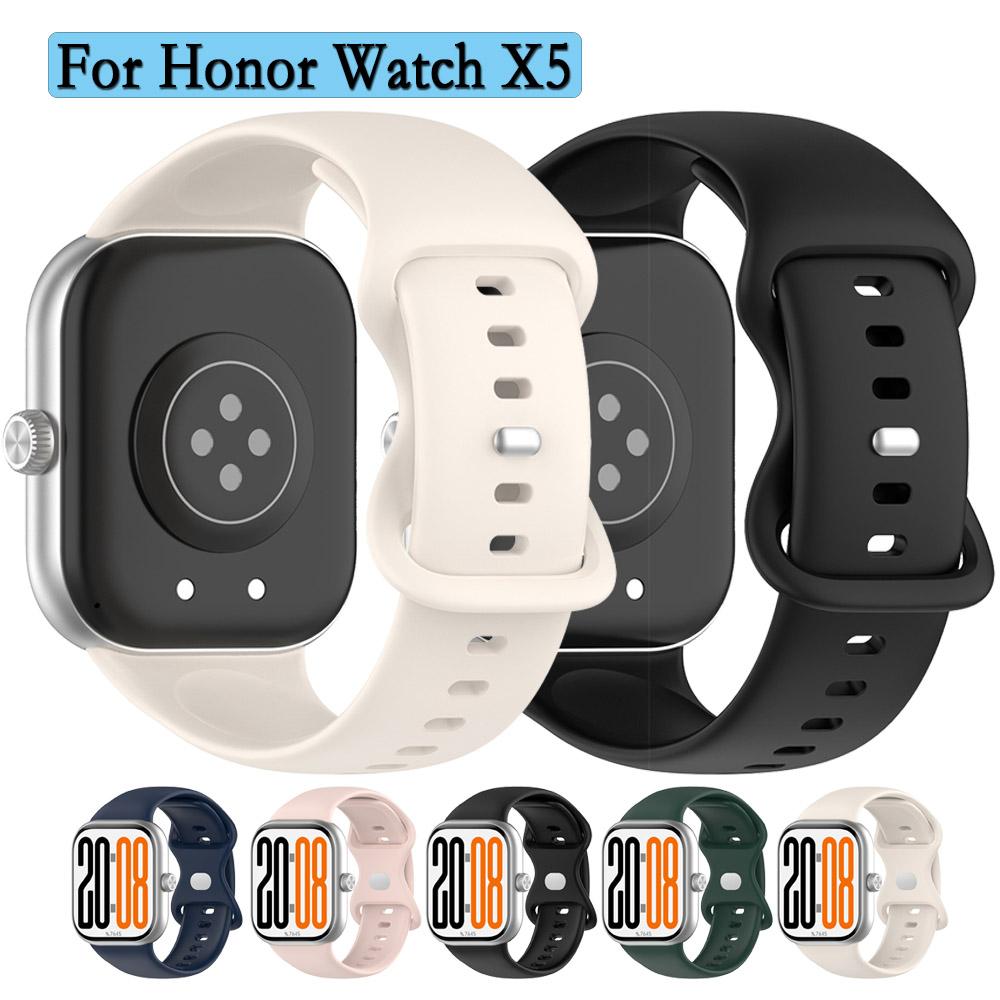 Для Honor Watch X5 Силиконовый ремешок со скрытой пряжкой Прочный ремешок для часов Замена ремешка для запястья Honor Watch X5