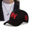 2 шт. Новая бейсболка для мужчин с принтом NY, кепка с утиным язычком, комплект с подвеской в виде мотоцикла, ожерелье, пара, спортивная шляпа от солнца