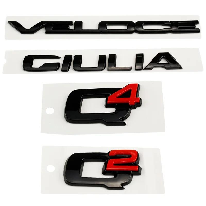 QSGJL1 ABS for Alfa Romeo STELVIO VELOCE GIULIA Q4 Q2  Ti Logo 2025 Car Body Sticker Letters Badge Styling Auto Side Emblem Accessories