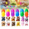 12/24Pcs Mini Filled Easter Eggs with Plush Animal Toys Easter Surprise Eggs Prefilled Easter Eggs