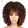 African Women Short Kinky Curly Wigs Silk Hair Natural Look with Bangs High Temperature Wigs Long-Lasting Wear