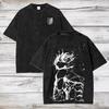 T-Shirt Printed Short-Sleeved Harajuku Top Men'S Retro Crisis Investigation Corps Animation Theme Cotton