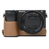 Palm Print PU Leather Camera Half Body Case For Sony A6400 A6300 A6000 A6100 Battery Opening Bottom Cover With Hand Strap