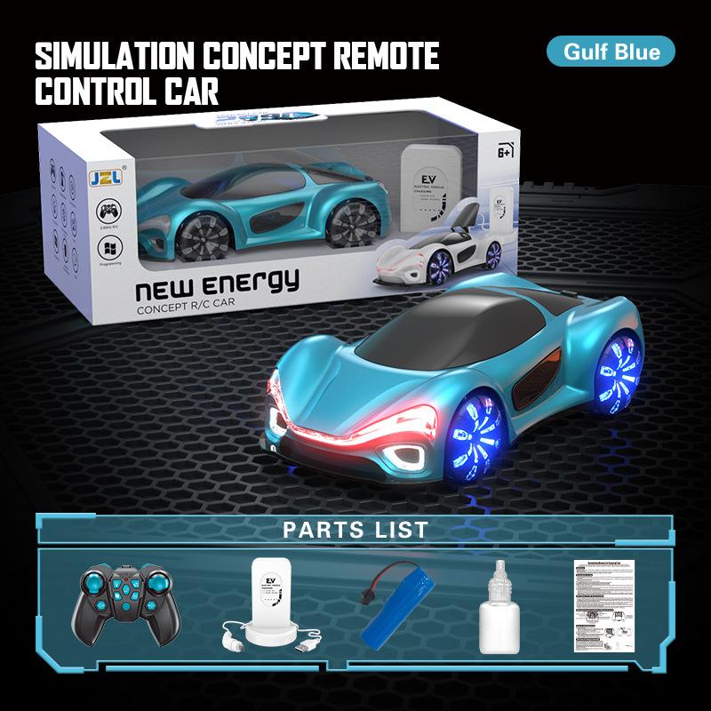 Концепт-кар с дистанционным управлением 2,4G, индукция жестами, двойной спрей, трюковая машина, свет, музыка, научно-фантастический автомобиль, RC дистанционное управление