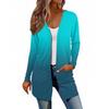 Женский кардиган с длинным рукавом, повседневная куртка с карманами, топ