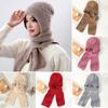 1PC Fashion Hat Scarf Set  Knitted Hat Thick Plush Winter Warm Ear Protection Thickened Windproof