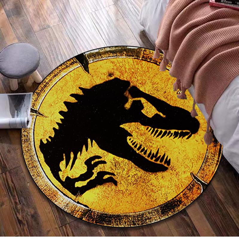 1Pc Jurassic Circular Rug - Office Decorative Carpet For Living Room Bedroom Door Mat Floor Rug Computer Chair Area Rug