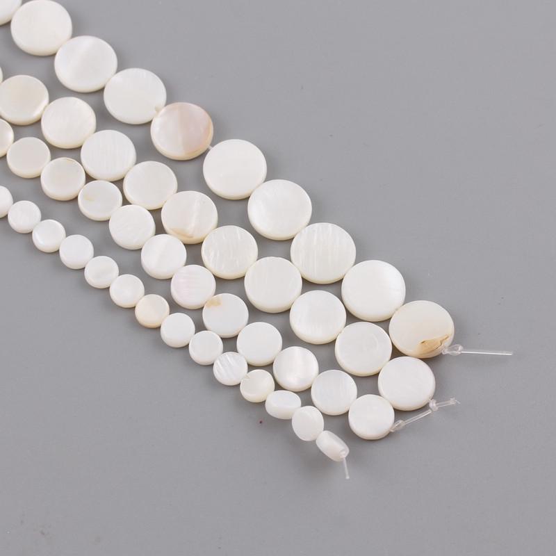 DIY Natural Freshwater White Shell Round Earring Accessories with Center Hole