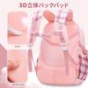 Mygreen Checkered Backpack with Pockets and Cute Perfect for Elementary School School and Travel Multi-Purpose Ribbon, Students, Trips, (Purple)