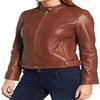 Women's Dark Tan Leather Jacket | Jacket for Girls Gift for Her Birthday Gift | Hot! Ladies Clubbing Party Wear Leather Jacket