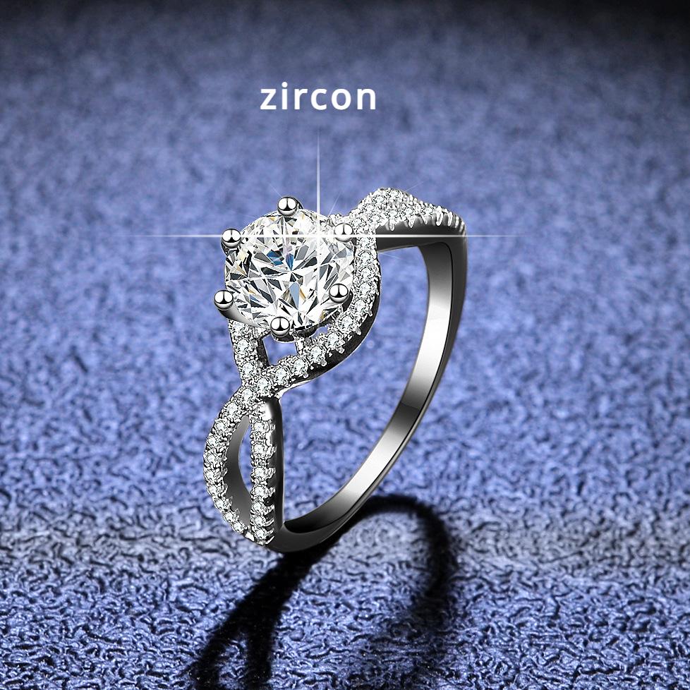 Кольцо из стерлингового серебра 925 пробы, кольцо с муассанитом, высококачественное женское кольцо, полое классическое обручальное кольцо с шестью когтями, предложение, кольцо с бриллиантом, подарок для подруги