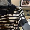 Women Summer Striped Casual Shirts Short Sleeve Knitted Slim Top